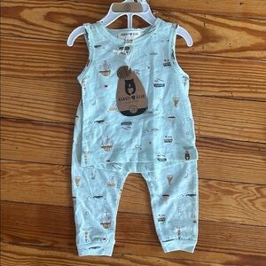 Cute Bear Print Baby Outfit
